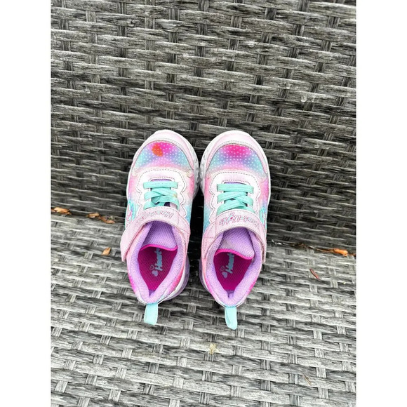 Skechers Kids Flutter Heart Lights - Groovy‎ Swirl Girl Sneakers Size 9 - Picture 4 of 8